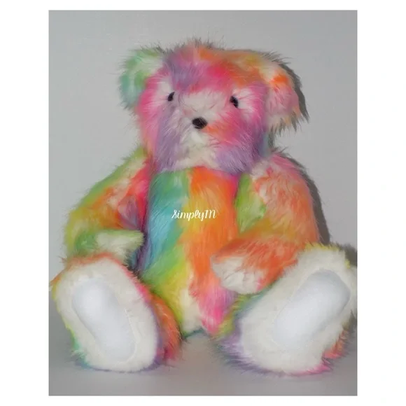 Large 20 inch Rainbow Tie-Dye Vermont Teddy Bear - Picture 3 of 10